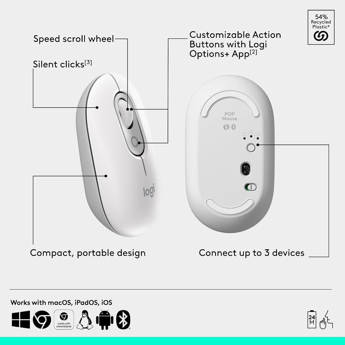Logitech Alto Keys K98M Teclado mecánico inalámbrico Bluetooth con...