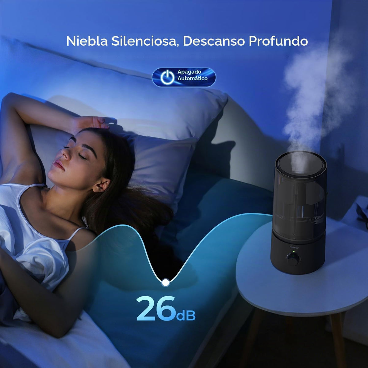 raydrop Humidificadores para dormitorio, humidificadores de niebla...