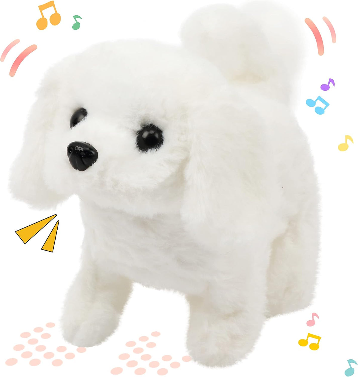 Hopearl Perro caminando Bichon juguete interactivo de peluche elect...