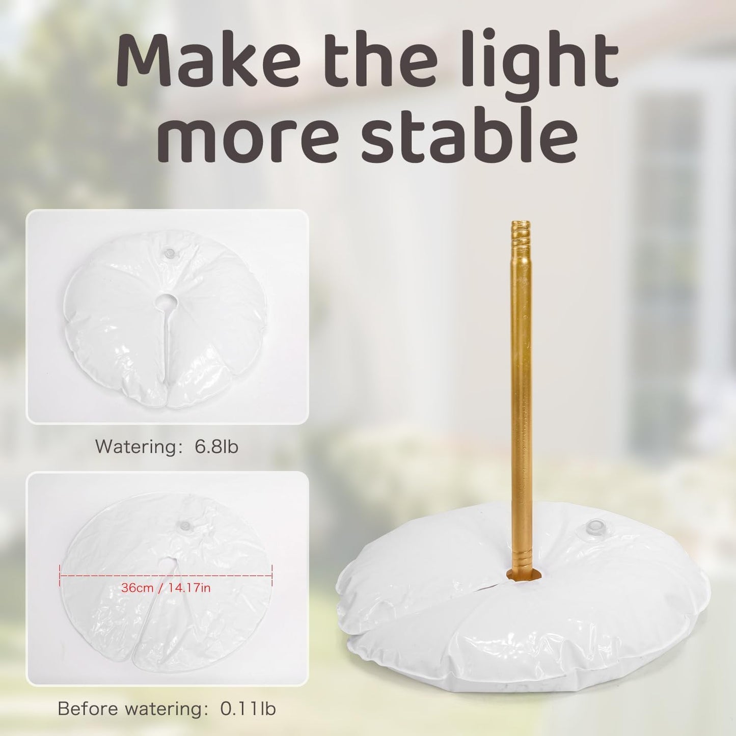 Lámpara de pie solar para exteriores, luz de cristal impermeable, r...
