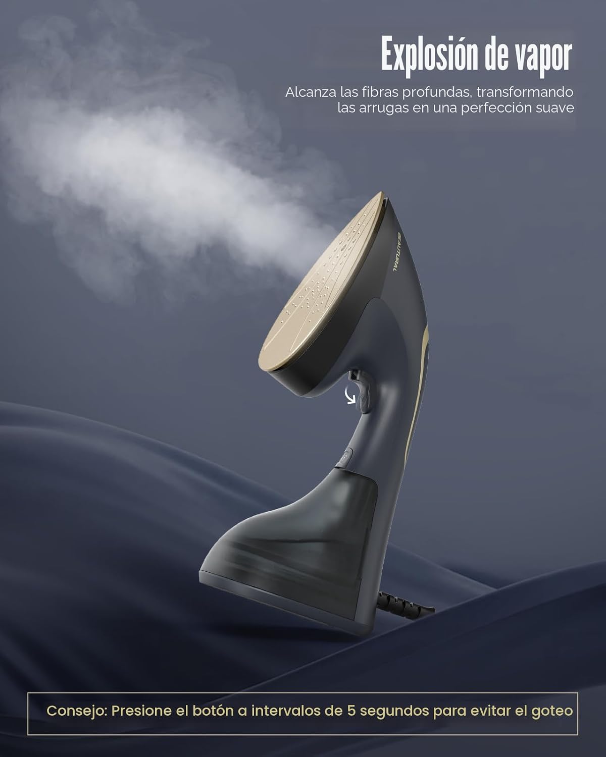 BEAUTURAL Vaporizador para ropa, vapor y plancha 2 en 1, potente re...