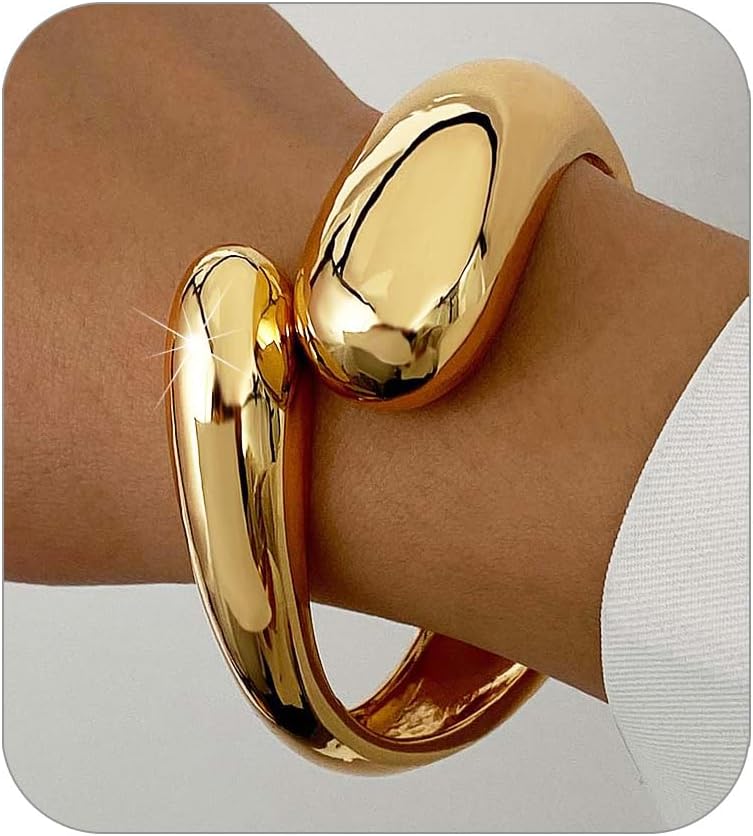 MTINAPS Brazalete de oro para mujeres y adolescentes, pulsera de mo...