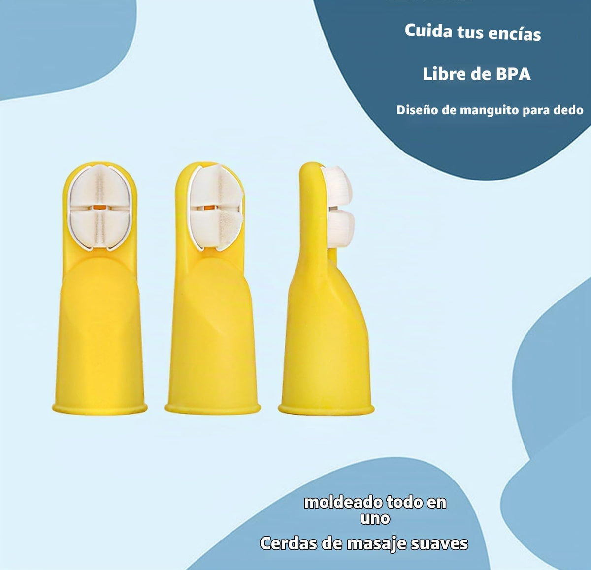 Cepillo de dientes para bebés, cepillo de dientes suave de silicona...