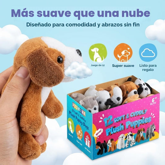 Perros de peluche (paquete de 12) animales de peluche pequeños de 6...