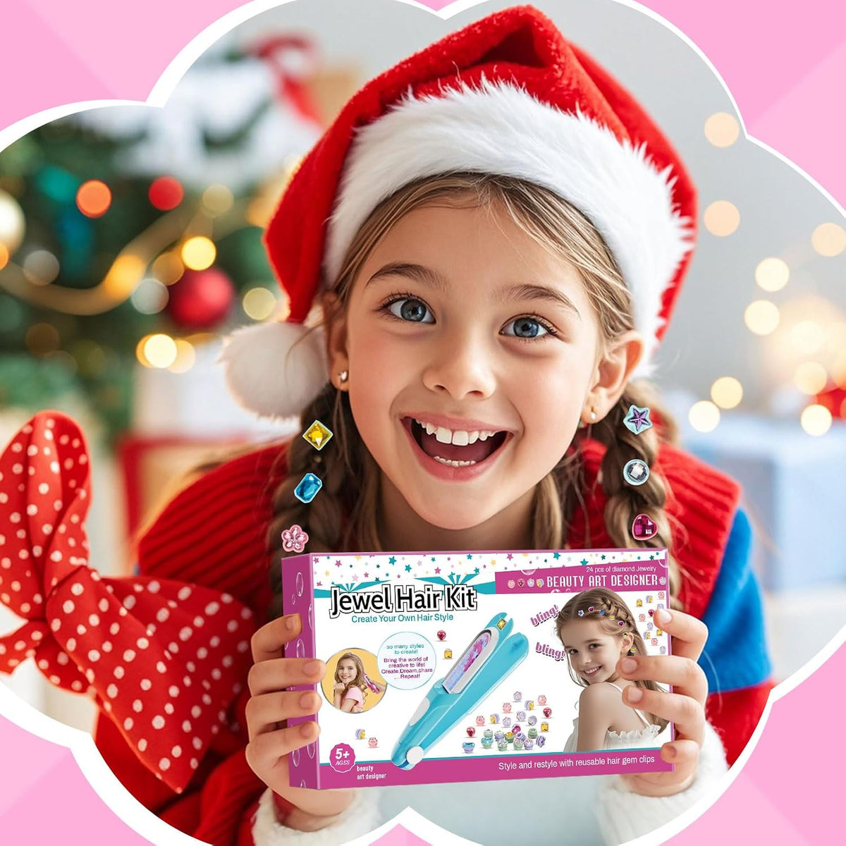kidzkube Kit de sellos de gemas para el cabello, joyas brillantes p...