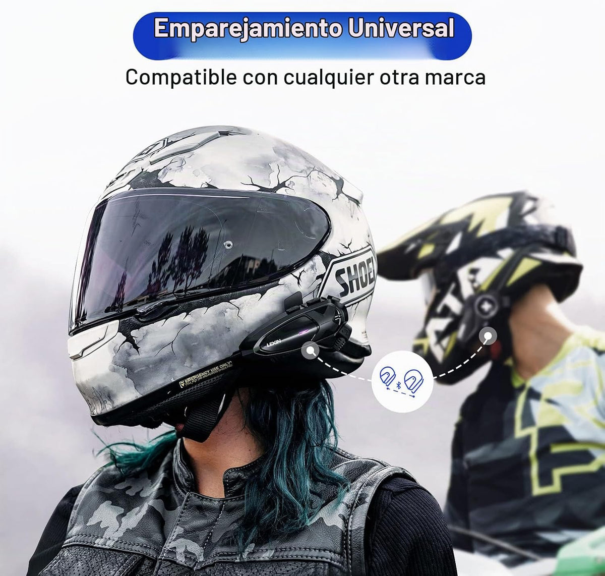LEXIN GTX - Auriculares Bluetooth para motocicleta, sistemas de com...