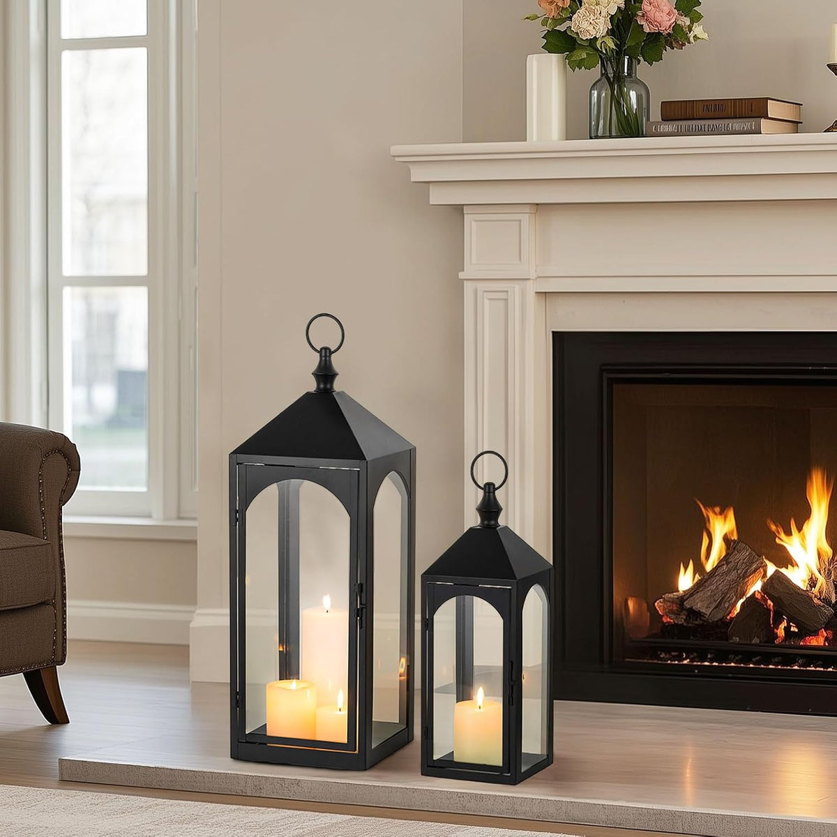Staymoment Faroles grandes para exterior de 23" y 17" para...