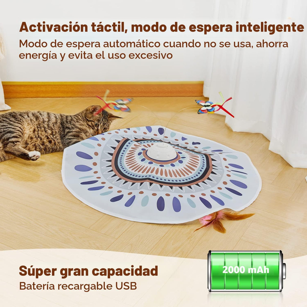 Juguetes para gatos Potaroma recargables, 3 en 1 busca y esconde pa...