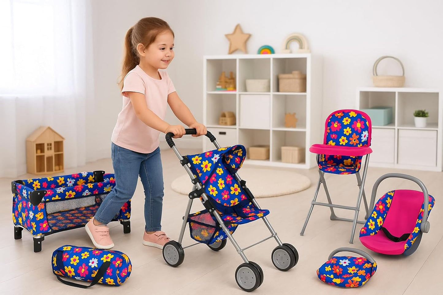 fash n kolor El juego de 4 piezas para muñeca de bebé, diseño de fl...