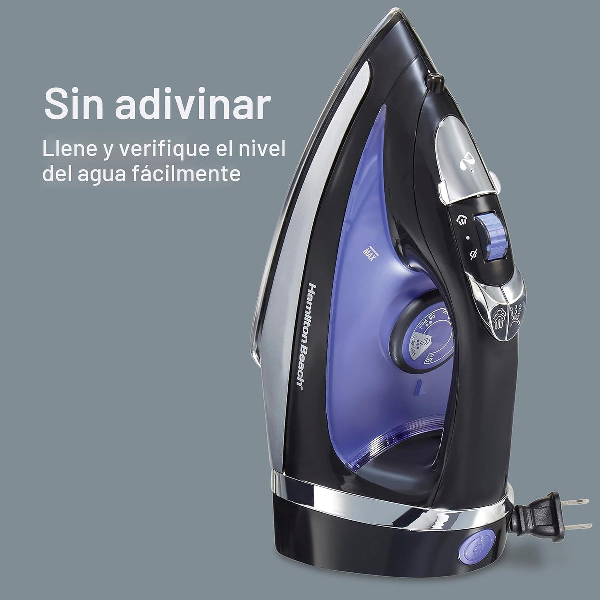 Hamilton Beach Plancha de vapor para ropa con opciones de vapor ver...
