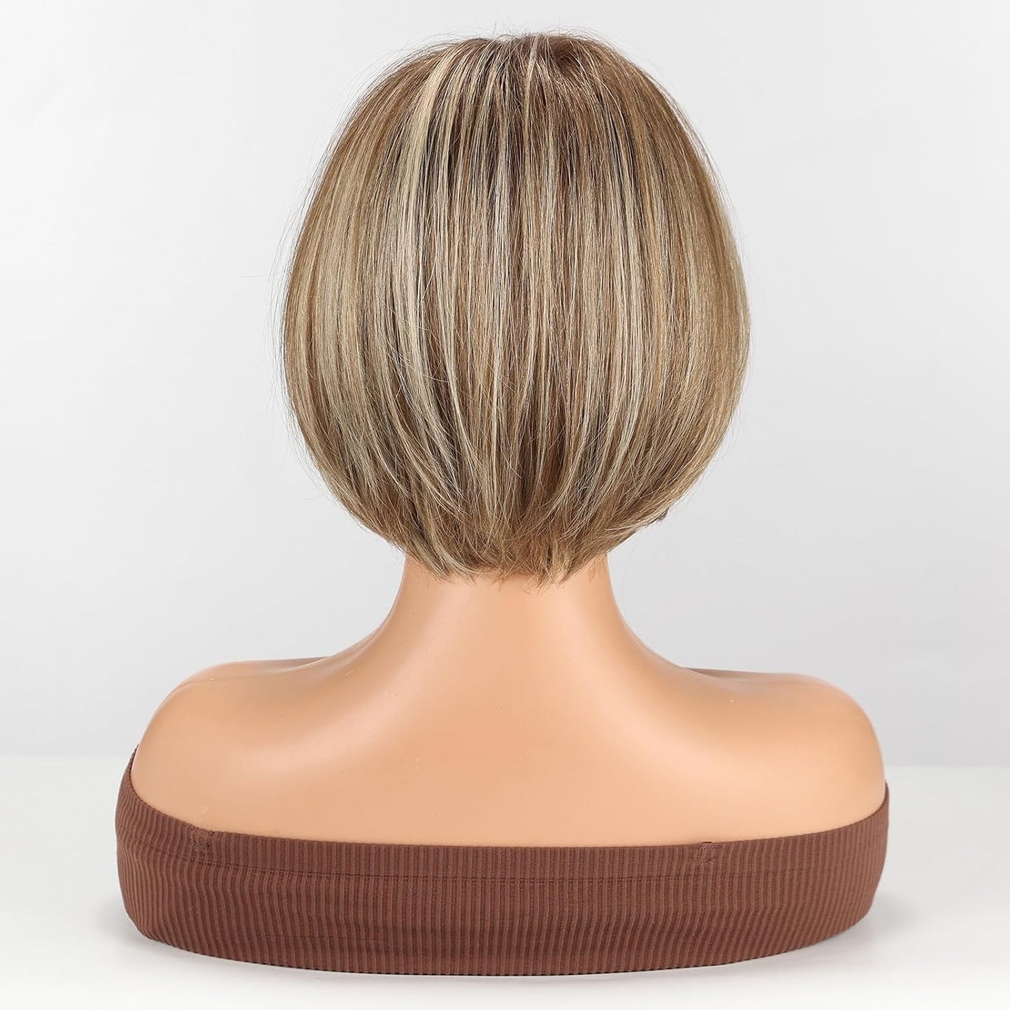 RSY Peluca Bob de 10.8 pulgadas de mezcla de cabello humano con fib...