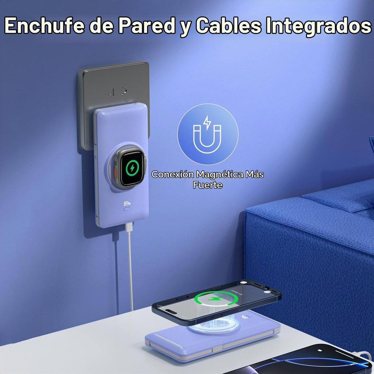 LUCKYFELLOW Banco de energía inalámbrico para teléfonos y Apple Wat...