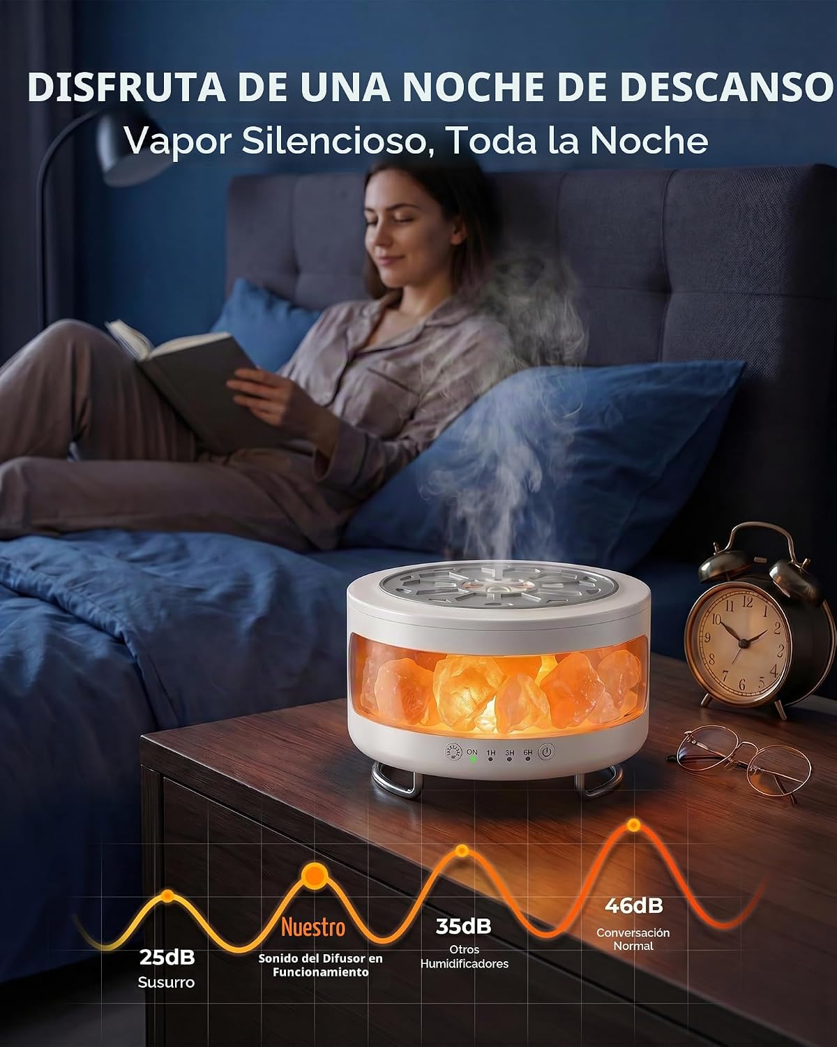 Difusor de aceite esencial con lámpara de sal del Himalaya, difusor...