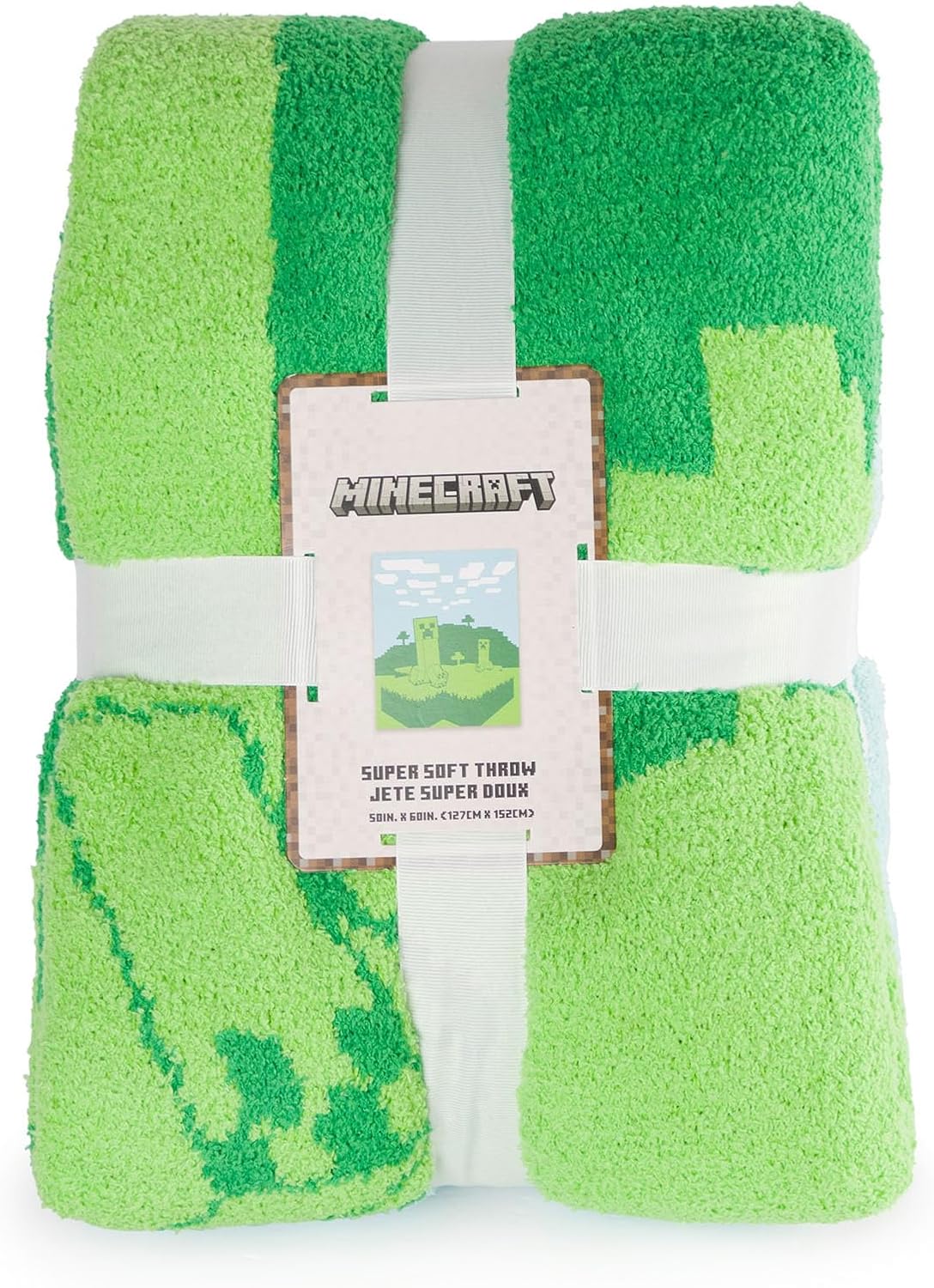 Jay Franco Minecraft Creeper Manta de Tiro Mullida de Punto Pluma -...