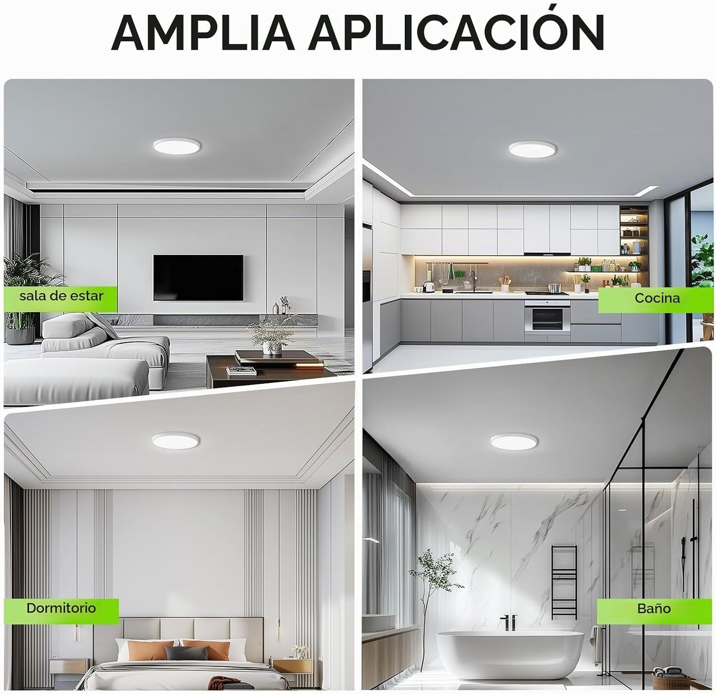 MODERN Paquete de 12 lámparas de techo LED de montaje empotrado ult...