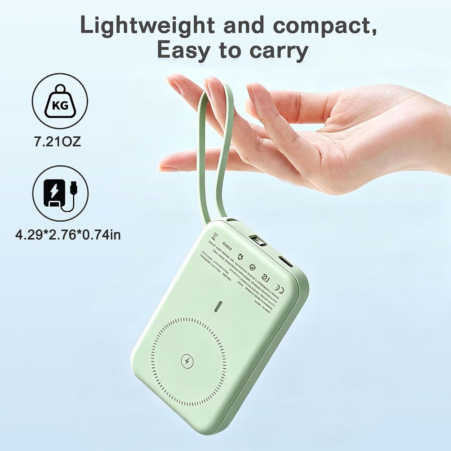 VONUV Banco de energía magnético de 10000 mAh, cargador rápido con...