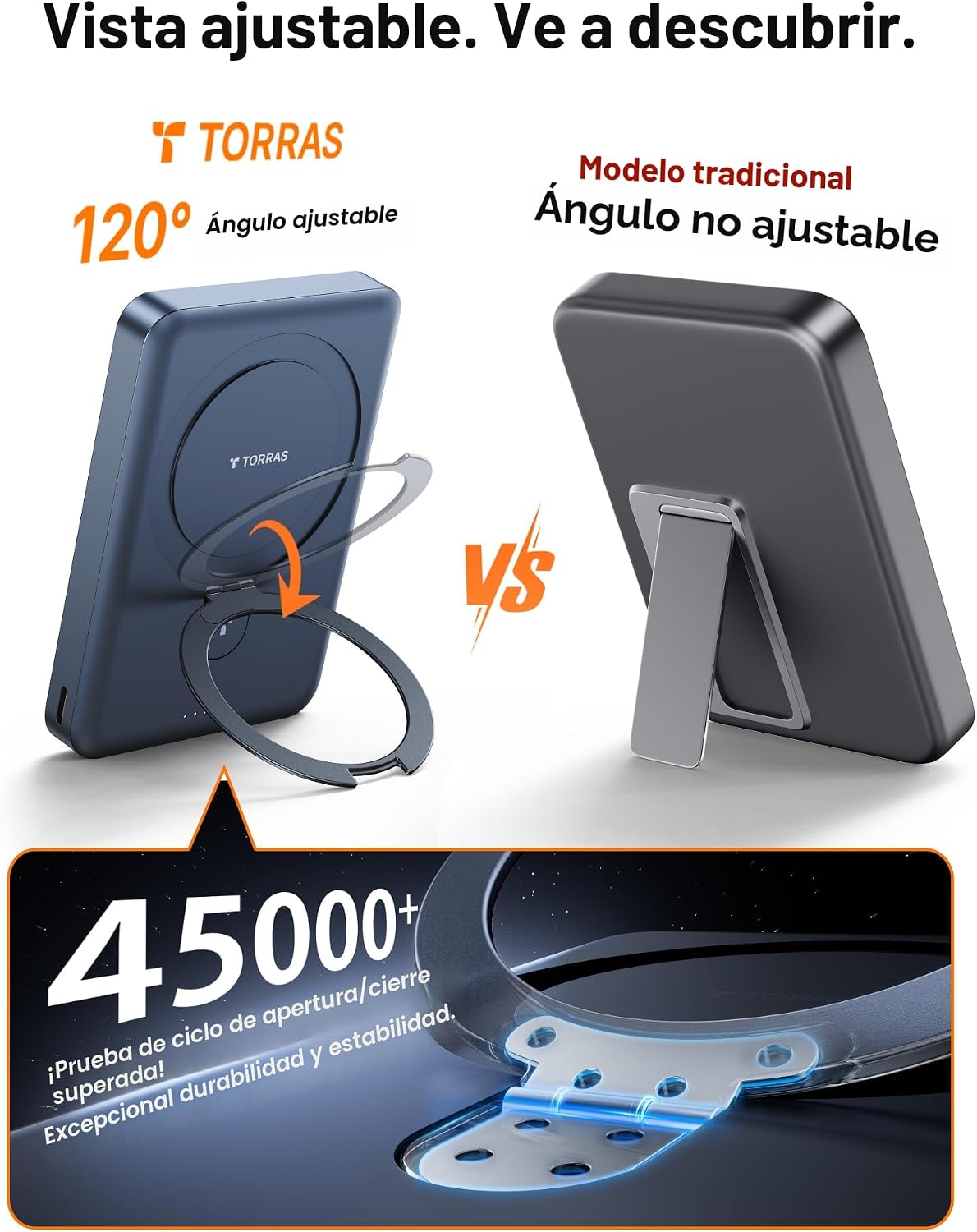 TORRAS EasyGo Cargador portátil para iPhone, banco magnético de ene...