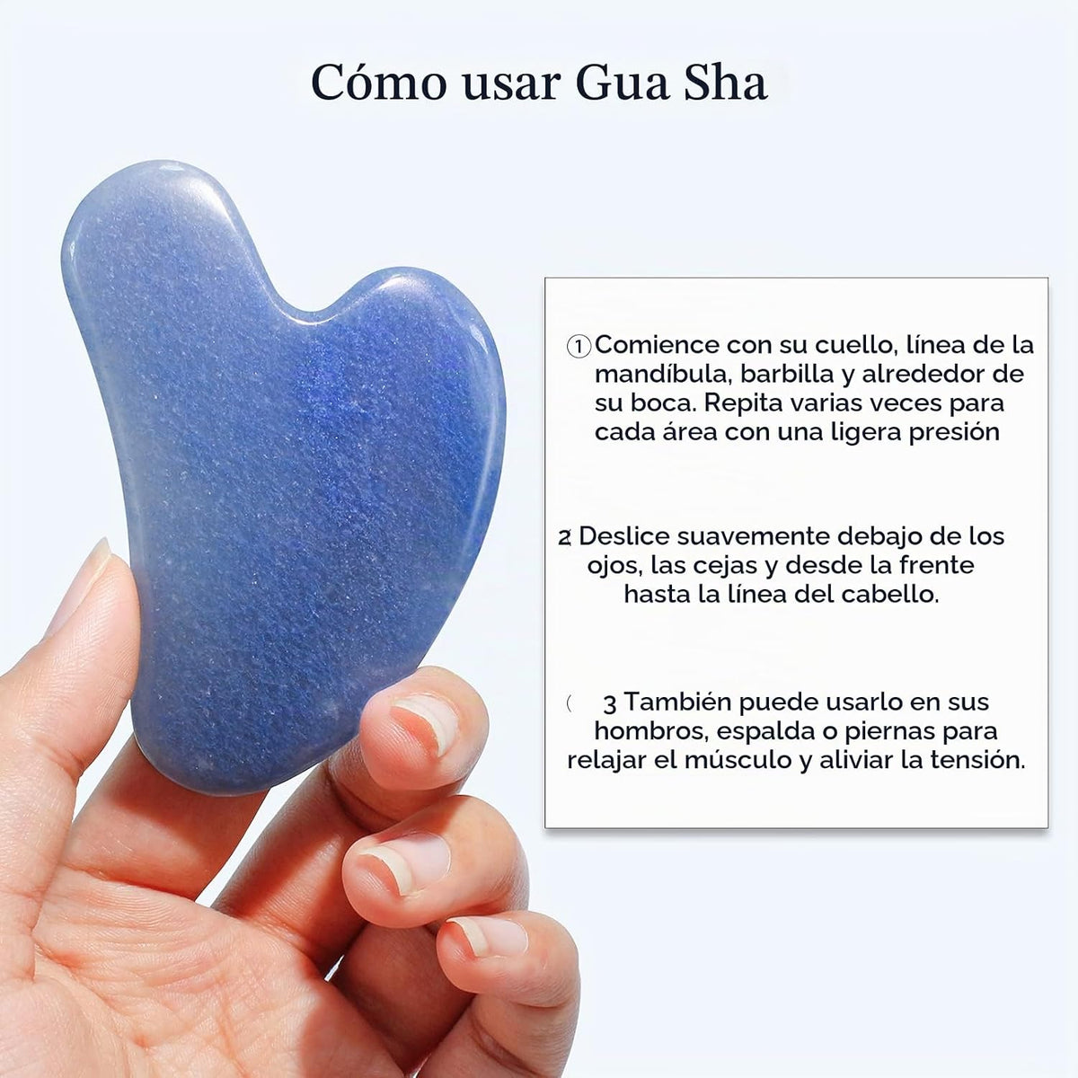 BAIMEI IcyMe Gua Sha & Jade Face Roller Set, herramientas para...