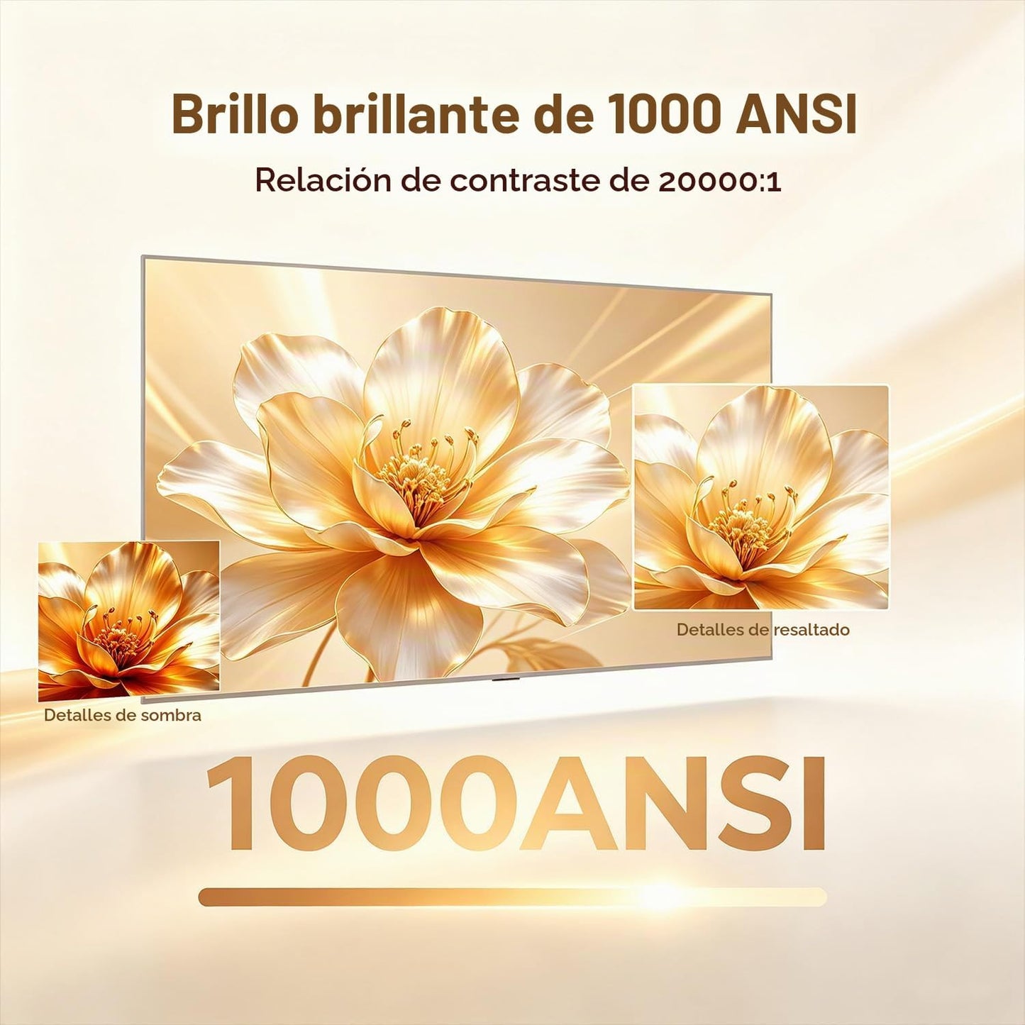 XENPONAD Proyector con WiFi y Bluetooth, soporte 4K Native 1080p Pr...