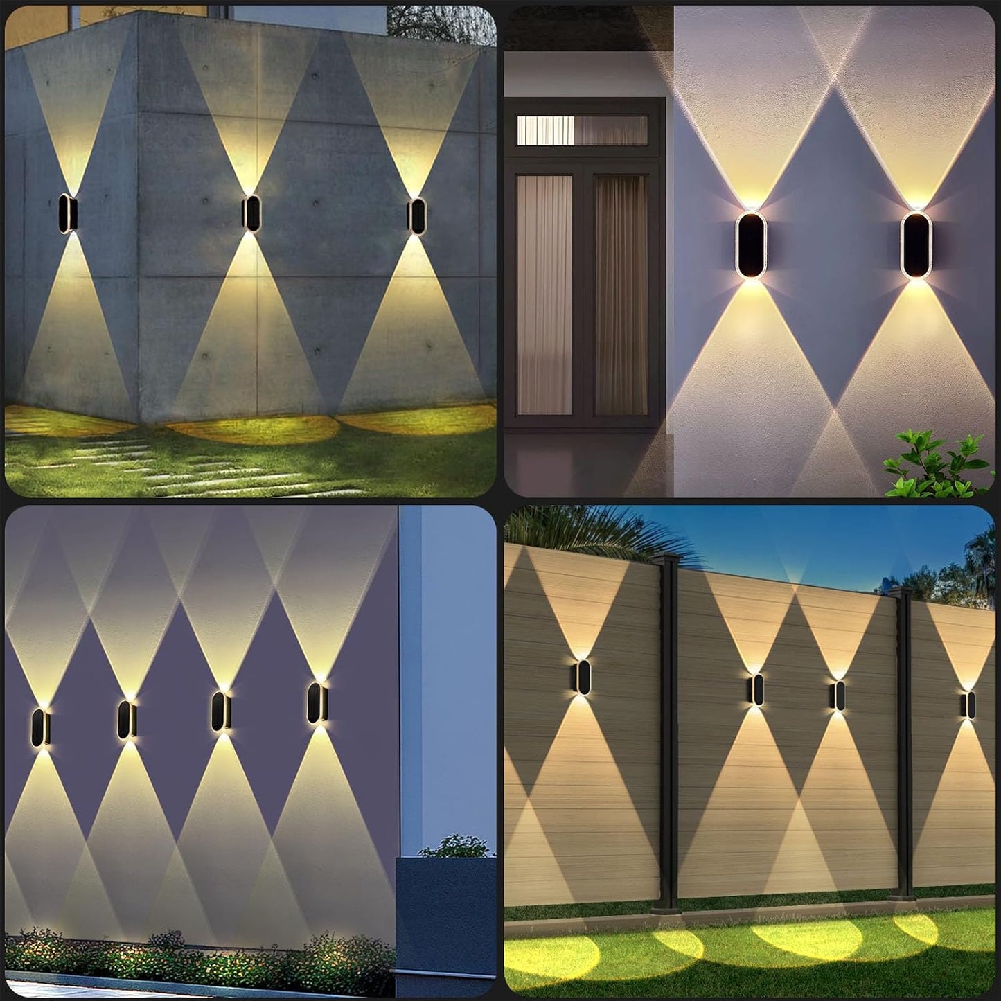 LIANGLOME Luces solares para valla al aire libre | Paquete de 12 lu...