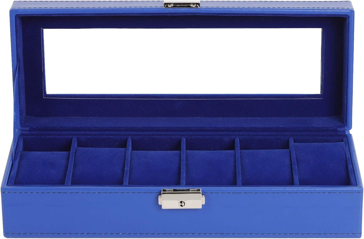 NEX Caja de reloj, organizador de 6 ranuras para relojes con caja d...