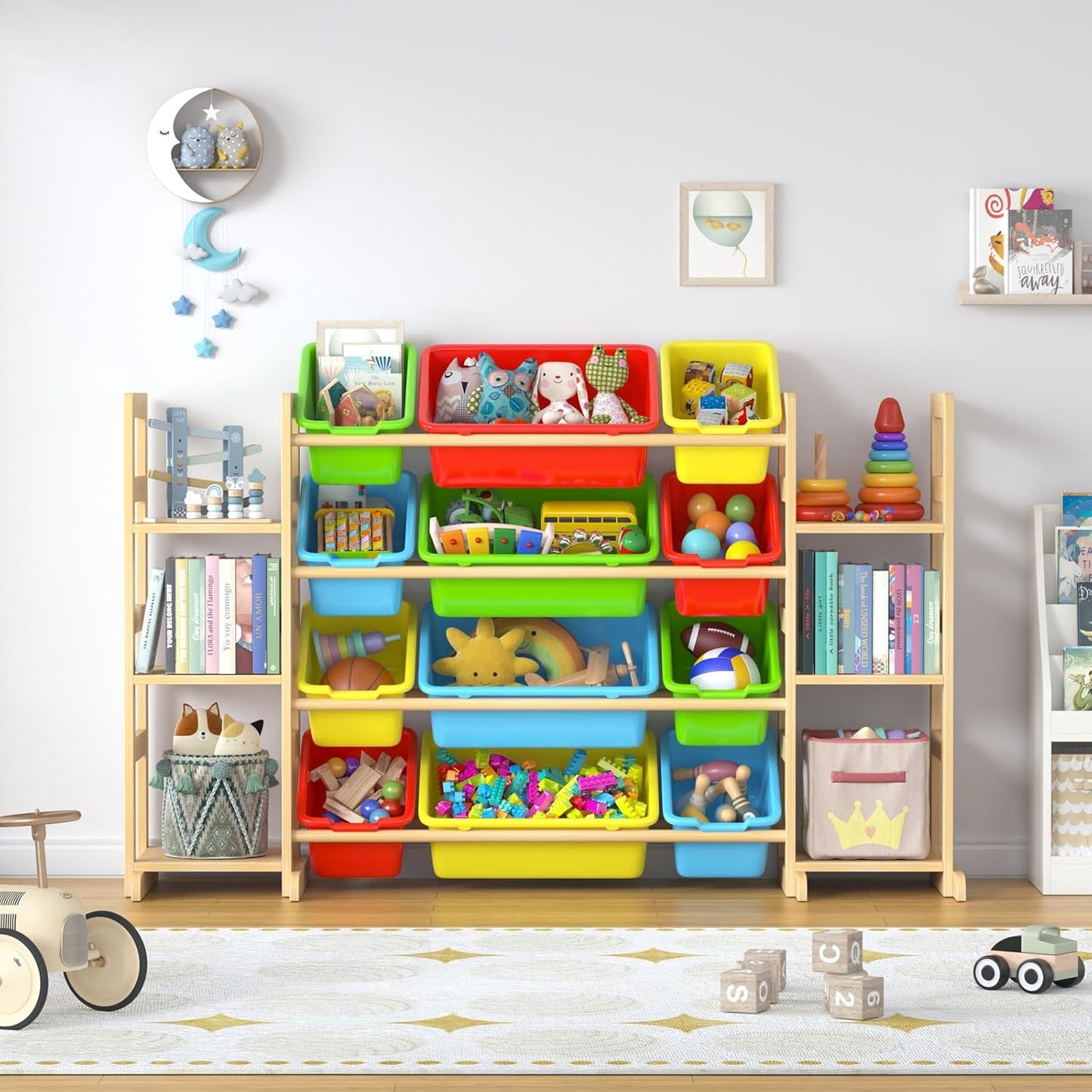 Ratulie Organizador grande de almacenamiento de juguetes para niños...