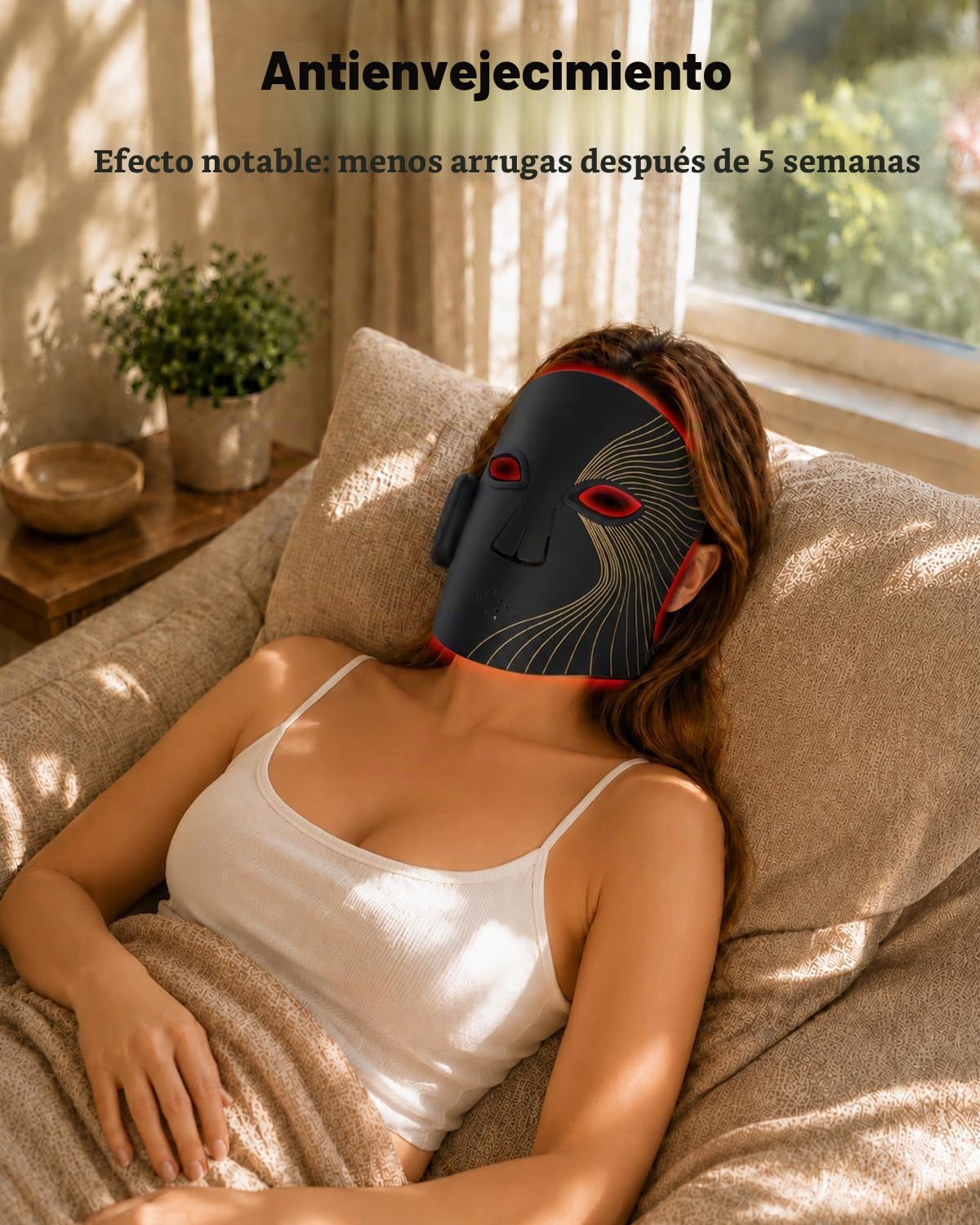 Weilisi Terapia de luz roja para la cara Máscara facial inalámbrica...