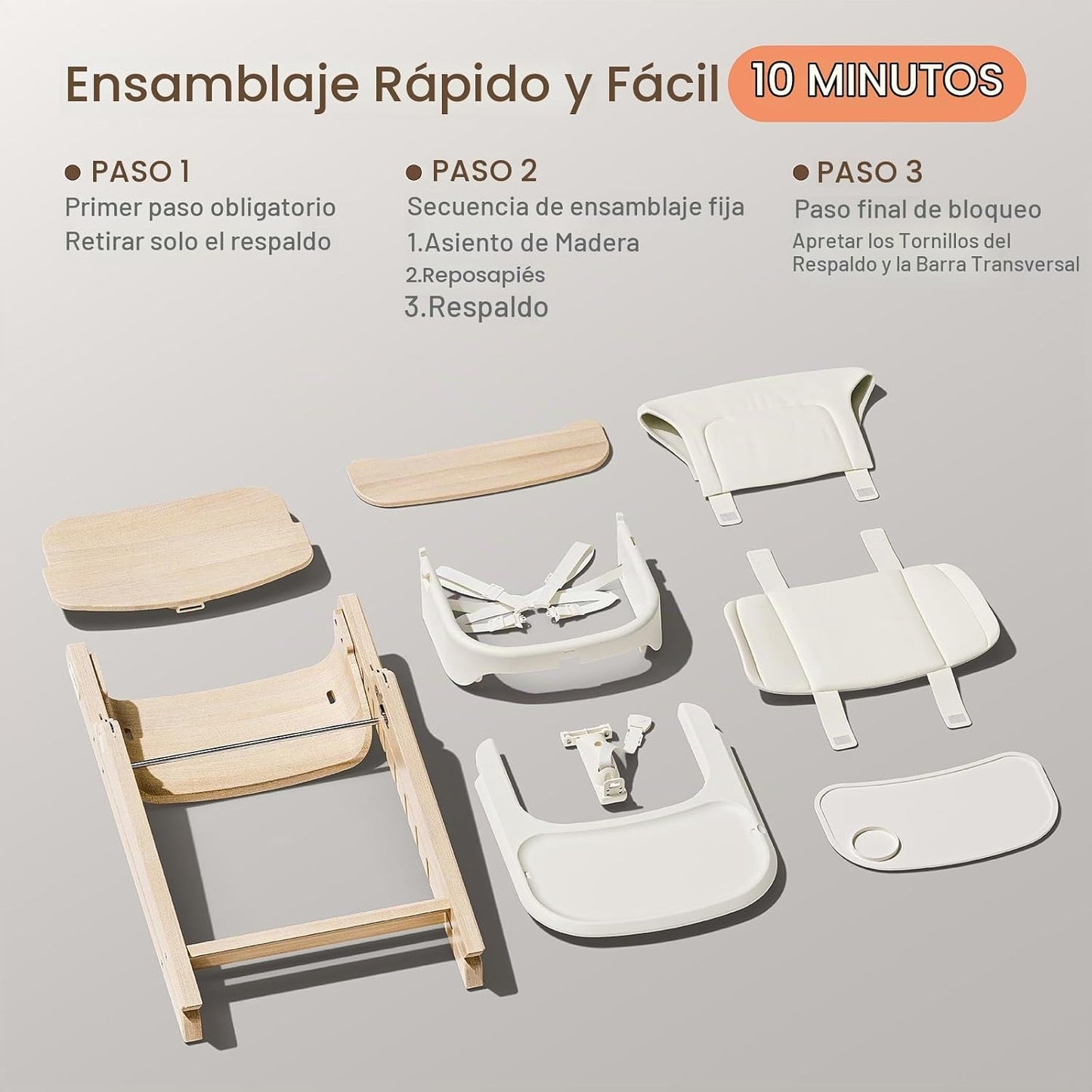 Mamazing GrowPod Pro - Silla alta de madera para bebés de 6 meses a...
