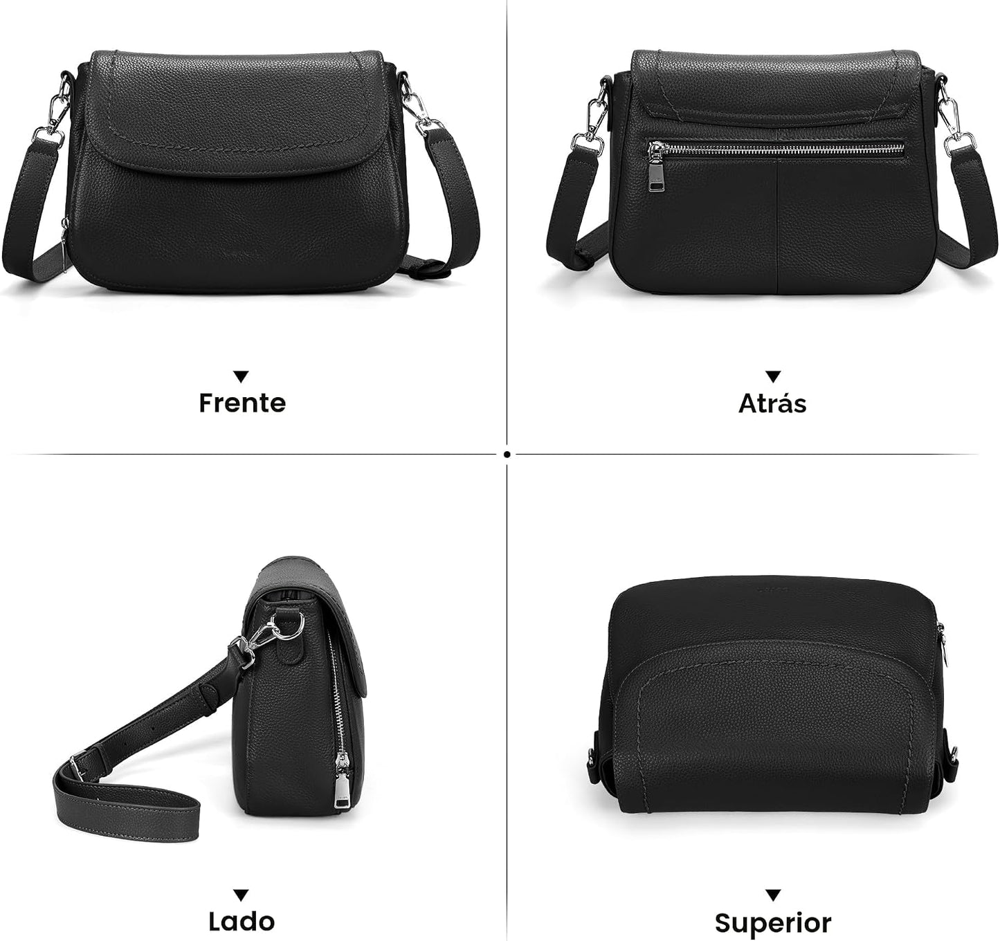befen Bolsos cruzados de cuero genuino para mujer con cartera RFID...