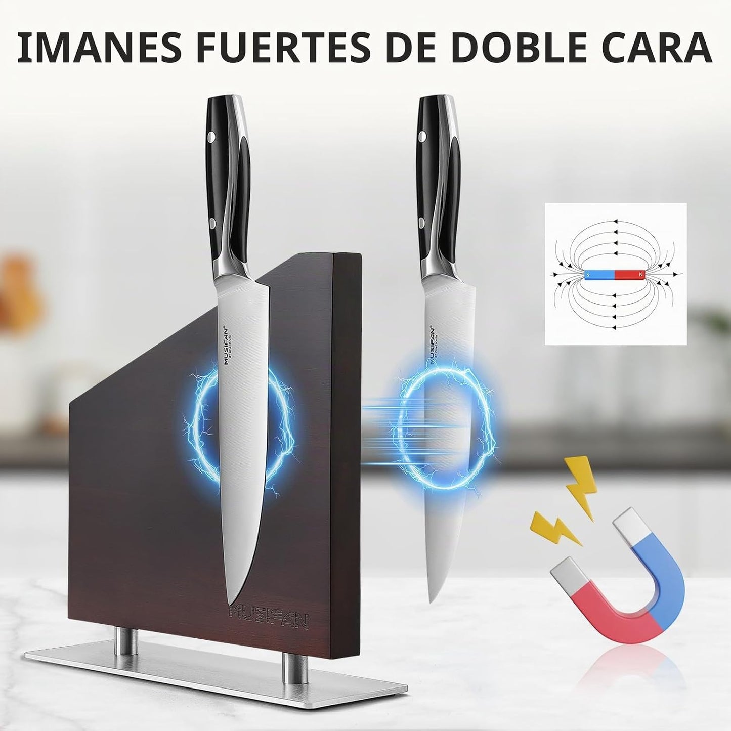 Bloque magnético para cuchillos sin cuchillos, soportes universales...