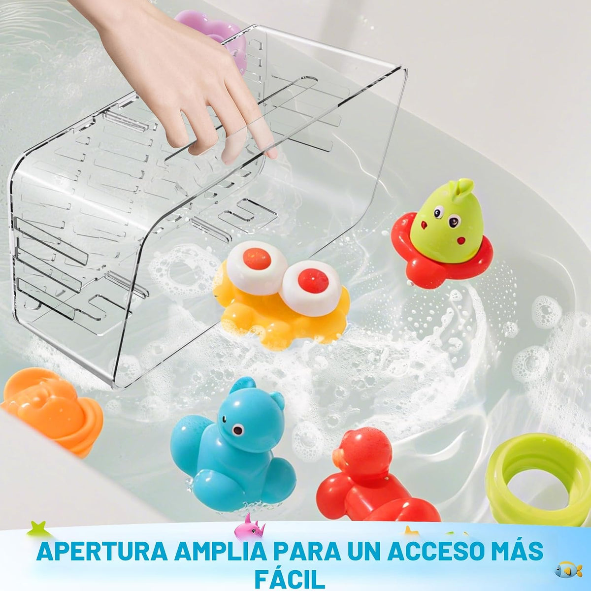 Lysam Almacenamiento de juguetes de baño, 4 paquetes, soporte grand...