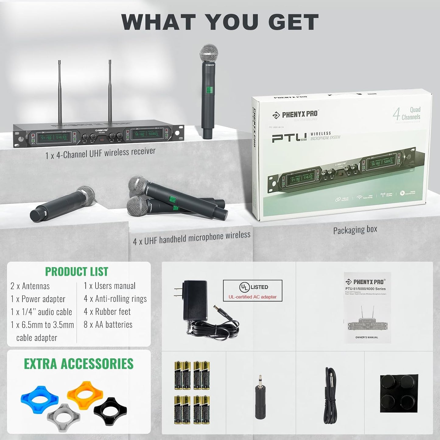 Phenyx Pro Sistema de Micrófono Inalámbrico, Micrófono Inalámbrico...