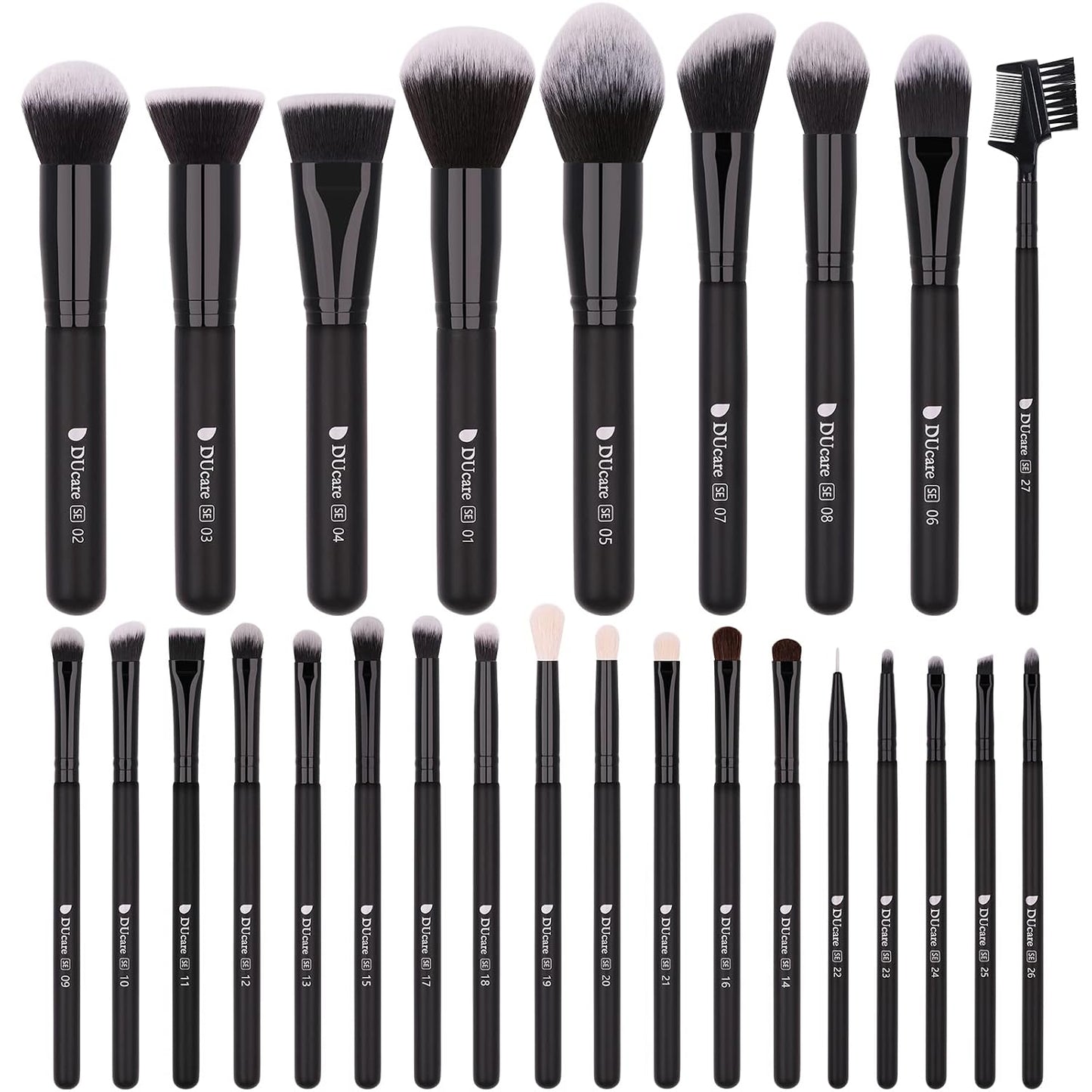 DUcare Juego de brochas de maquillaje profesional, 27 piezas, juego...