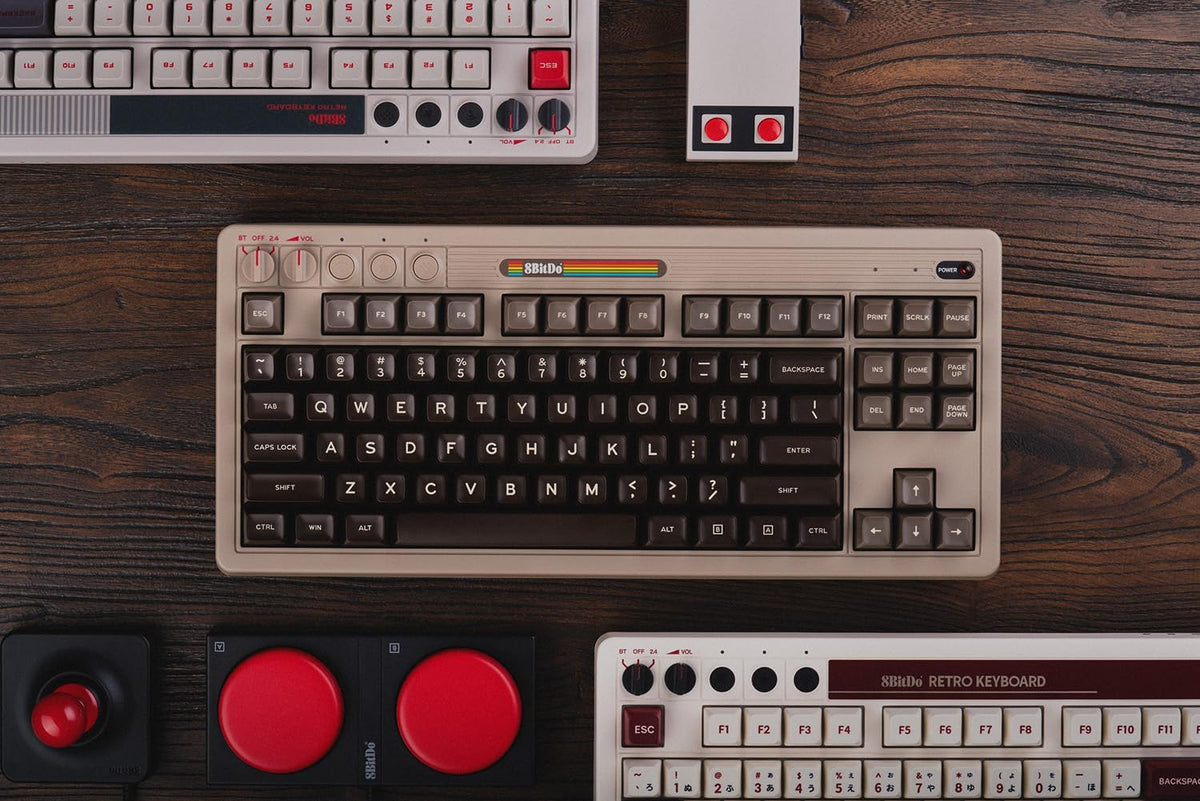 Teclado mecánico retro 8BitDo, teclado para juegos Bluetooth\/2.4G\...