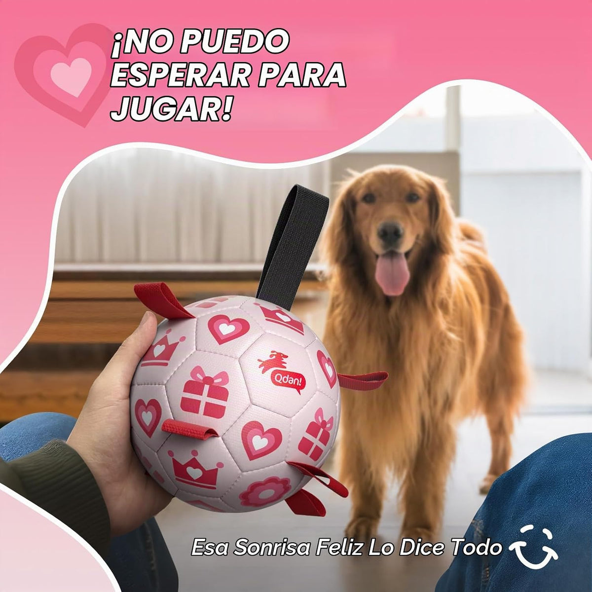 QDAN Juguetes para perros de regalo de San Valentín, pelota de fútb...