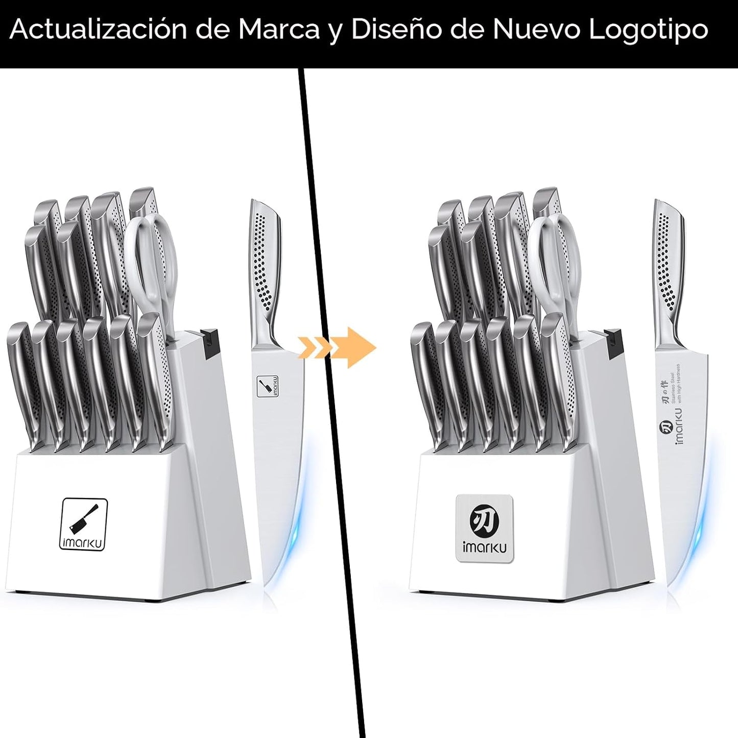 imarku® Juego de Cuchillos, Acero Inoxidable HC Japonés, Juego de C...
