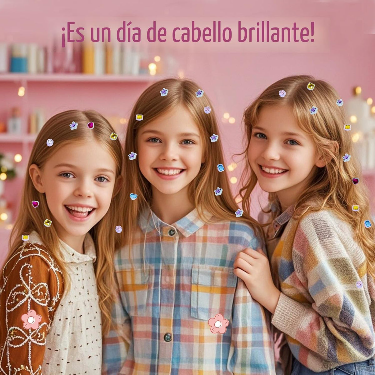 kidzkube Kit de Sellos de Gemas para el Cabello, Joyas Brillantes p...