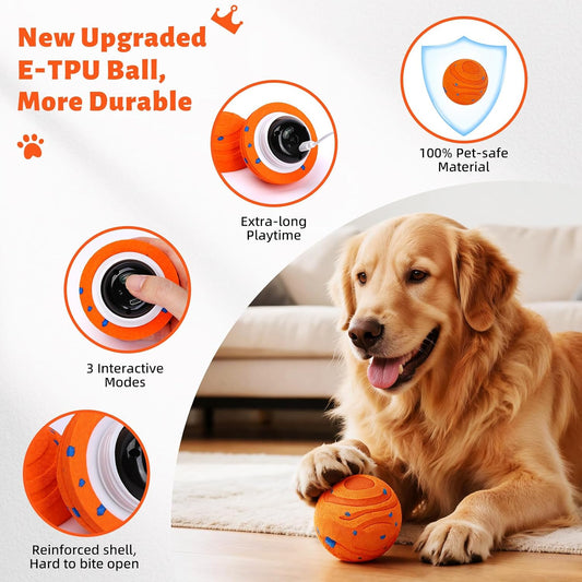 Pelota de juguetes inteligentes interactivos para perros, movimient...