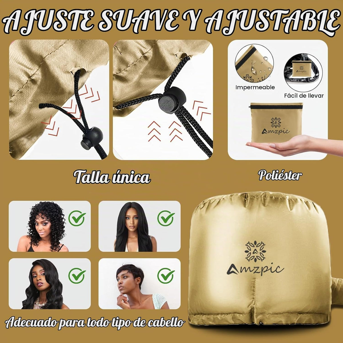 Accesorio para secador de pelo de capó, suave, ajustable, extra gra...