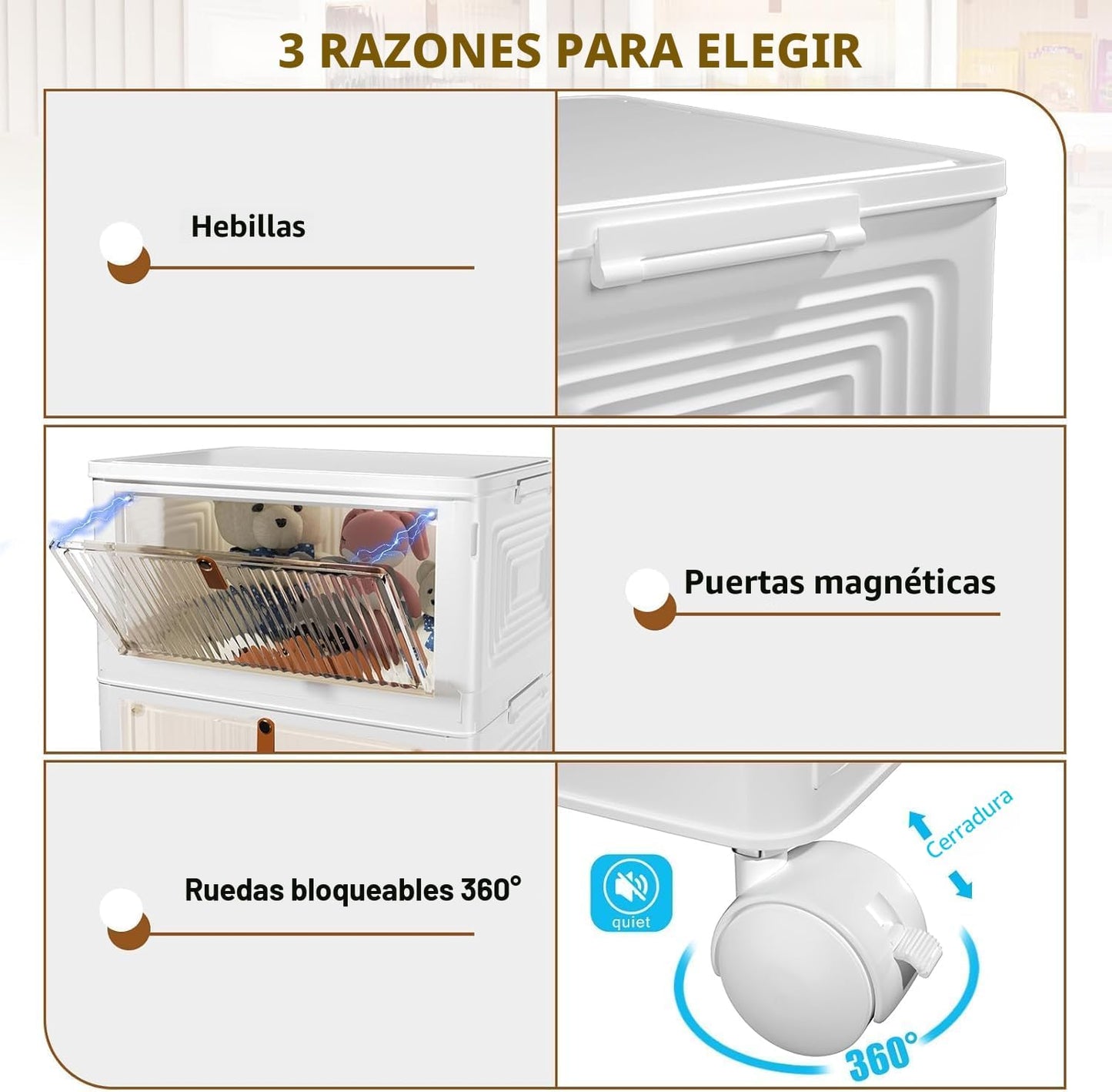 CTSNSLH Contenedores de almacenamiento de plástico de 4 niveles con...
