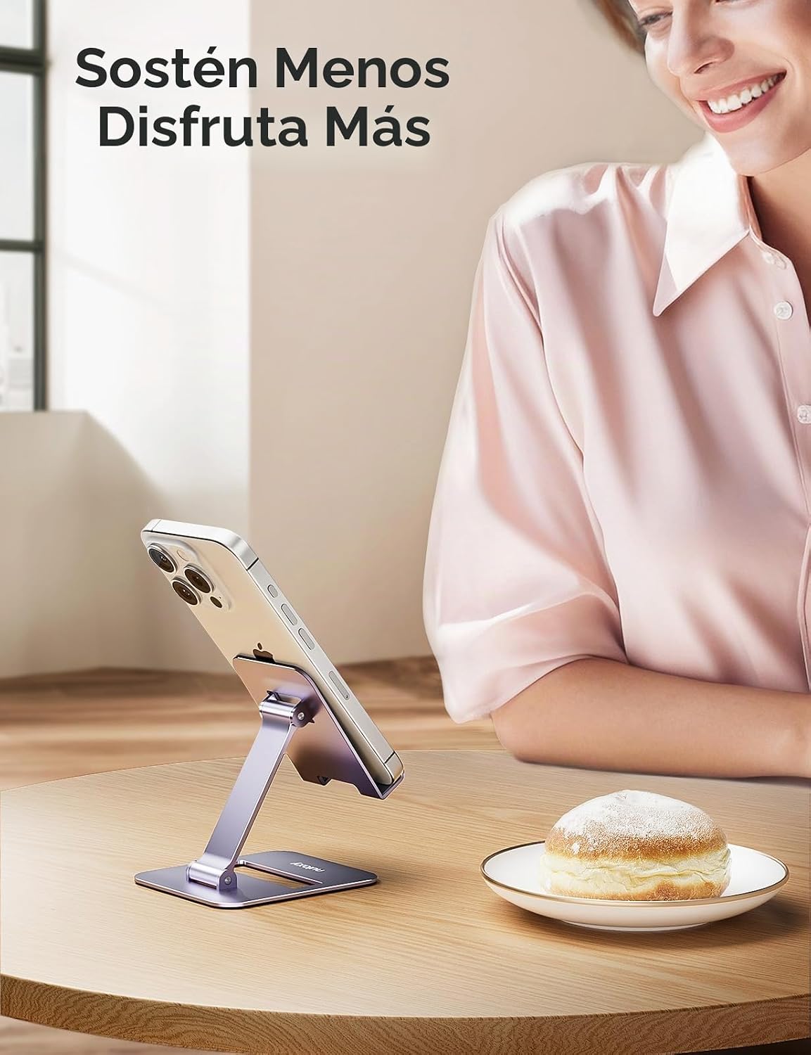 Nulaxy Paquete de 2 soportes plegables dobles para teléfono celular...