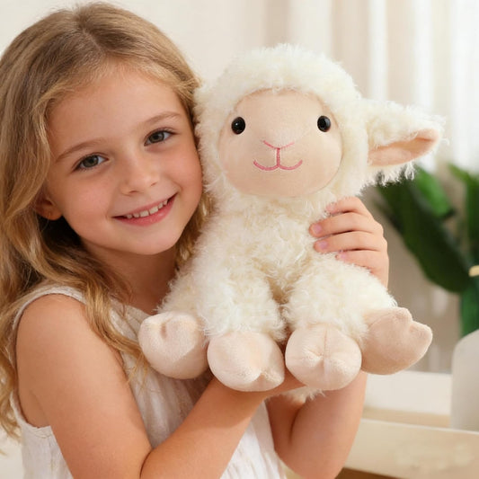 YUKOUQIAN Peluche de oveja de 8 pulgadas para niñas y niños, Navida...