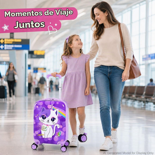 Juego de 5 maletas para niños, aprobado por aerolíneas con ruedas g...