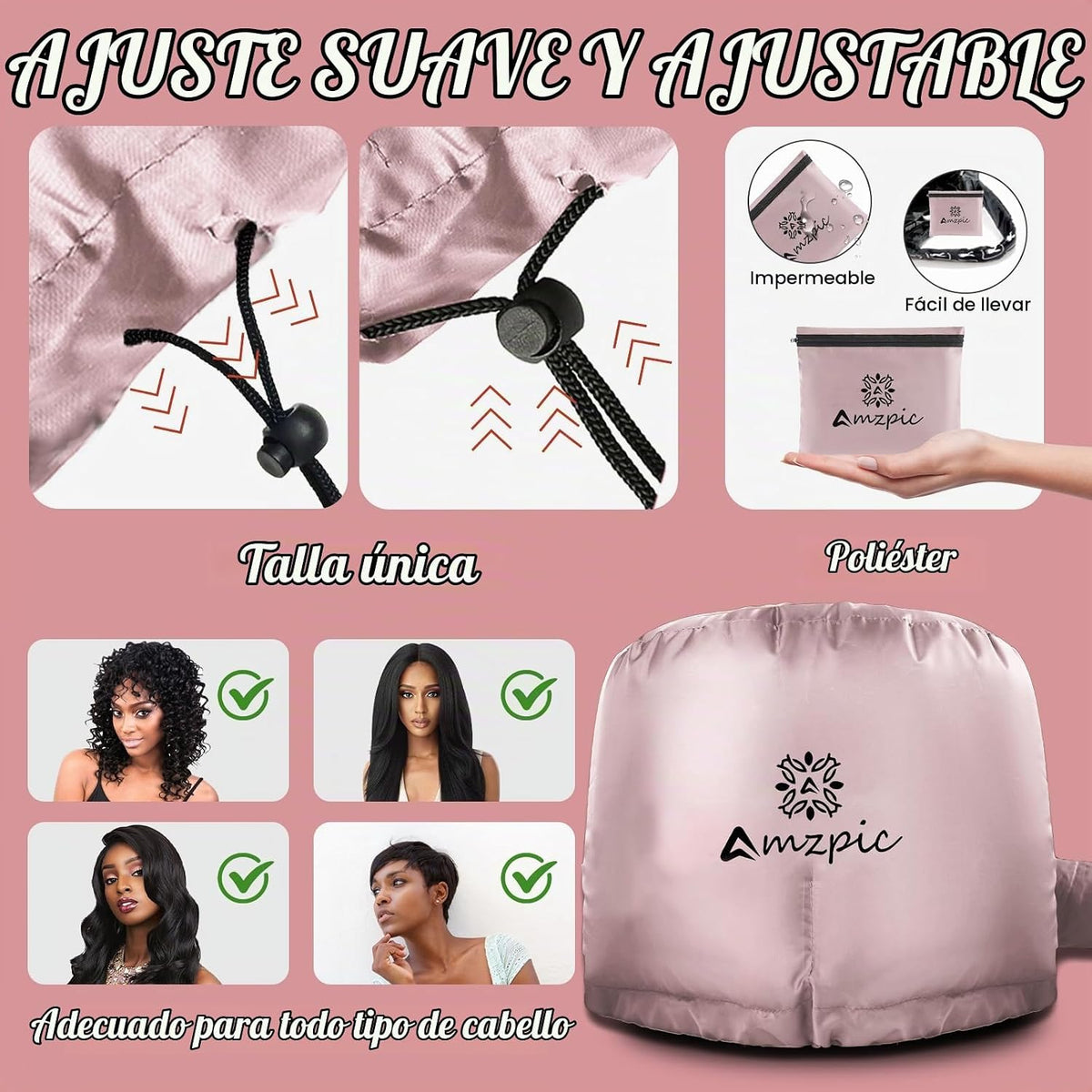 Accesorio de Capó para Secador de Cabello - Suave, Ajustable, Capó...