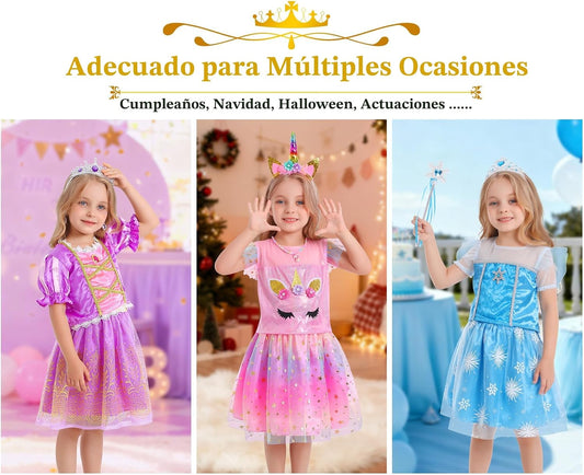 LIMIROLER Ropa de vestir de princesa para niña, disfraz de juego de...