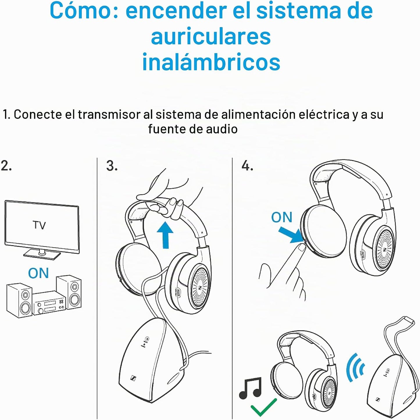 Auriculares Sennheiser RS 120-W sobre la oreja inalámbricos para un...