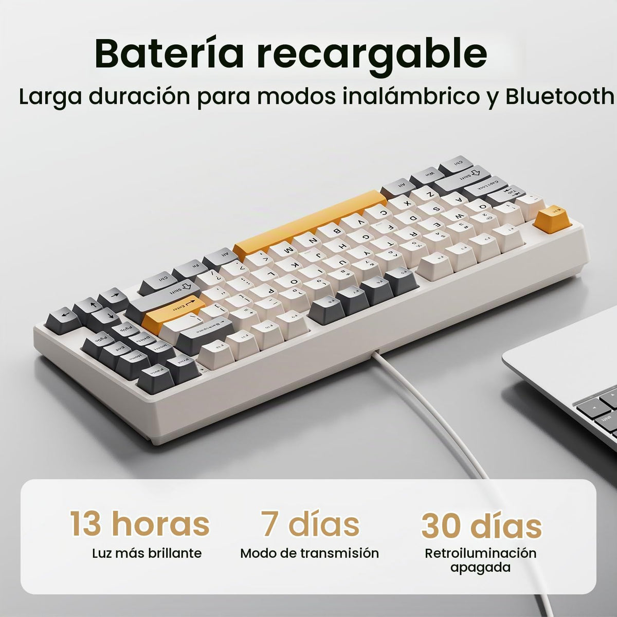 Kisnt Teclado mecánico inalámbrico, con junta montada con sonido cr...