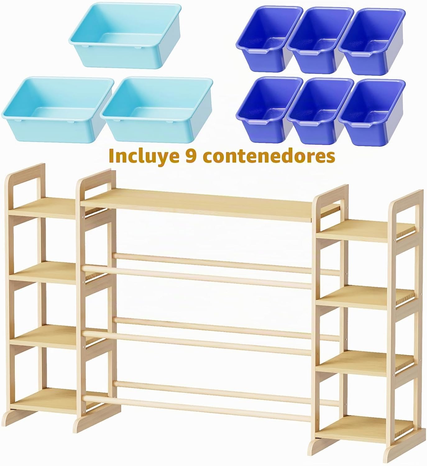 SpaceAid Organizador grande de almacenamiento de juguetes, 9 estant...