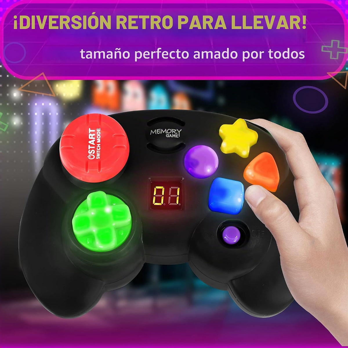 Controlador de juego de memoria portátil iluminado para niños de 4...
