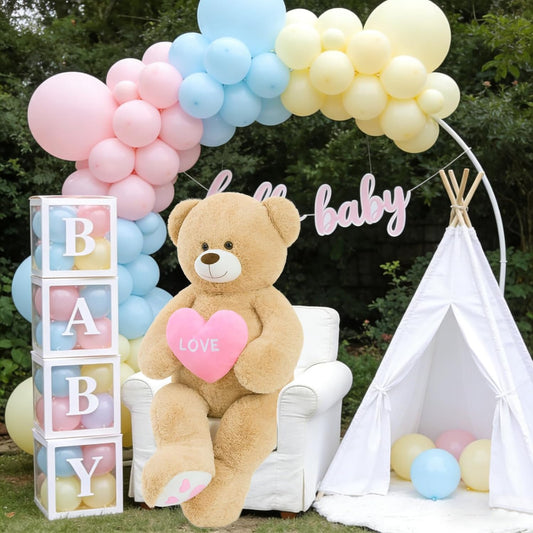 MorisMos Oso de peluche gigante con corazón de amor, 4 pies, 51 pul...